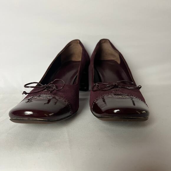 COMME CA DU MODE Burgandy Leather Pump Heels Size 22.5 Japan, US 7.5 - Picture 3 of 11